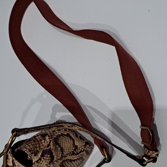 Margot Lina Flap Satchel Snake Print Embossed Leather Bag - Picture 6 of 10